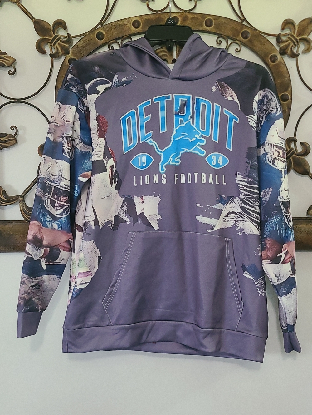Detroit Lions Purple Graphic Hoodie - Men's Sweater